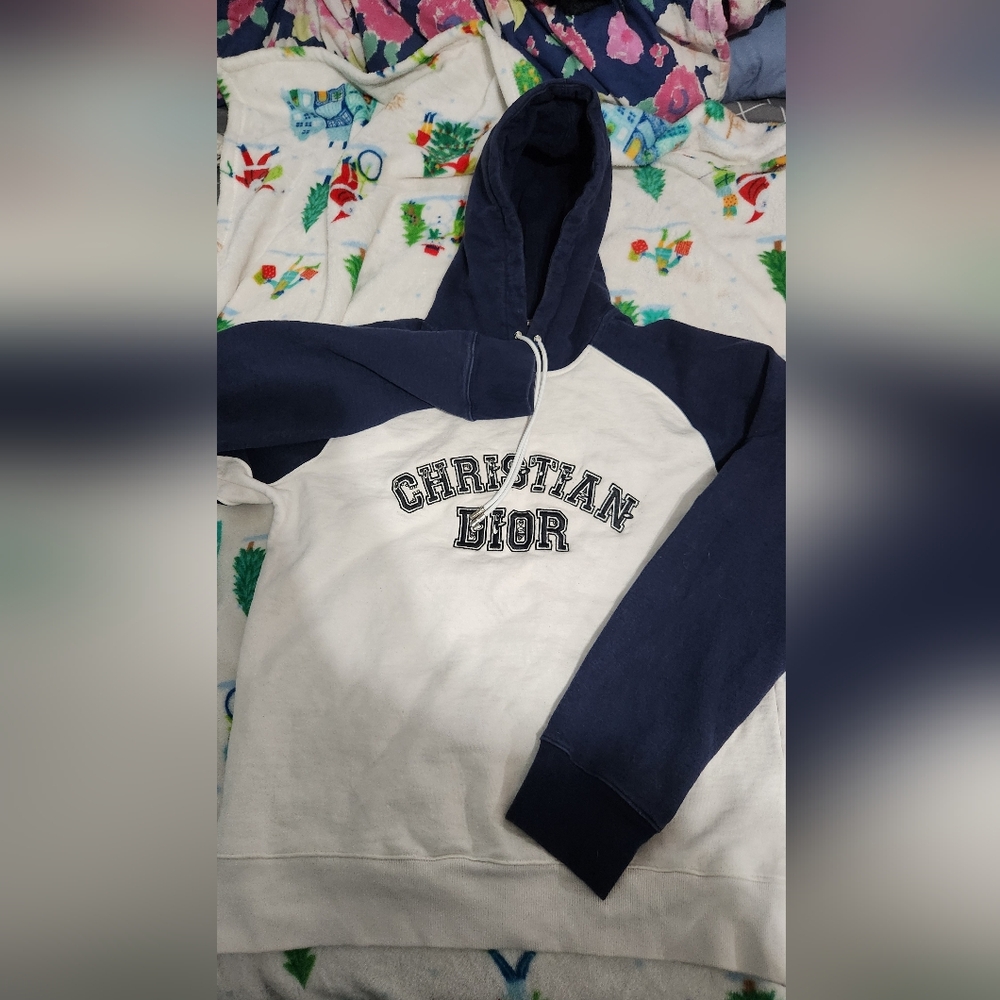 Inspired Type Thick Navy and White Hoodie